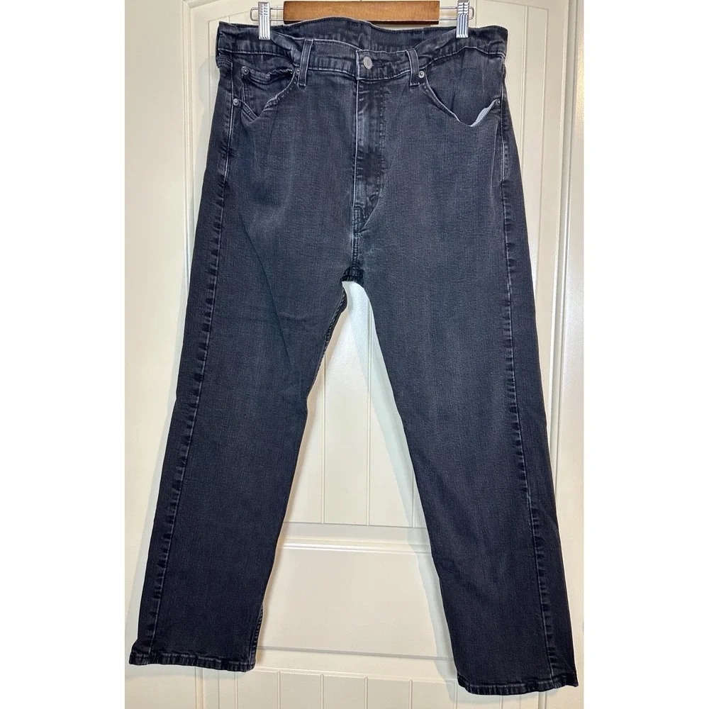 Levi's 505 Faded Black Black Label Denim Jeans sz 40‎ x 30